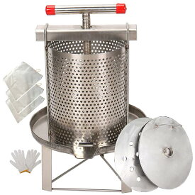 蜂蜜 圧搾機 蜜 絞り 機 蜂蜜分離器 養蜂器具 遠心分離機 蜂蜜抽出器 絞り器 手動 脱水機 ジューサー 手動 圧搾機 (10L)