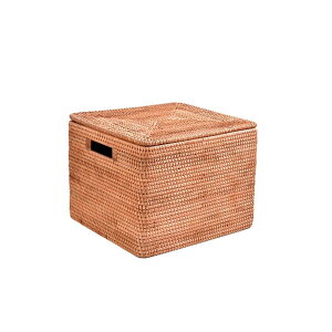 収納かご 蓋付き 整理ハコ 藤バスケット 衣類収納 大きいサイズ 持ち手 運びやすい インテリア おしゃれ 手織り 玄関 寝室 洗面所 クローゼット
