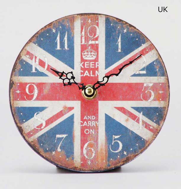 5％OFF ヴィンテージ調のオシャレな置き時計 オールドルック 国産品 UK テーブルクロック