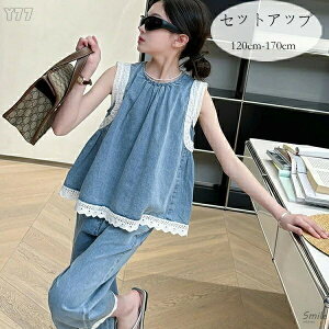 �؍��q���� ���̎q �Z�b�g�A�b�v �ĕ� �f�j�� �㉺�Z�b�g �L�b�Y �f�j���x�X�g+�Y�{�� 2�_�Z�b�g �K�[���Y �w�� �m�[�X���[�u �g�b�v�X ������ �f�j�����C�h�p���c �Ē� �ʊw�� ���s ���o��