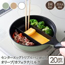 【公式店】仕切りフライパン 卵焼き フライパン トリプルパン お弁当 20cm 深型 IH対応 ガス火対応 同時調理 時短 一人暮らし センターエッグトリプルパンmini ギフト ナチュラルカラー アーネスト