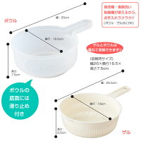 フリフリスピード水切りザル&ボウルセット