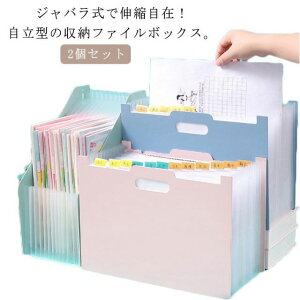 ドキュメントスタンド 2個セット 書類 収納 ファイル 書類ケース A4 13ポケット ファイルボックス ファイル収納 ドキュメントファイル ジャバラ おしゃれ ファイルケース ファイルスタンド