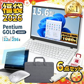 ＼18日限定価格／【楽天1位】ノートパソコン 新品 福袋 6点セット Intel Pentium GOLD 6500Y メモリ12GB SSD256GB Windows11 WPS Office付き 初期設定済み 15.6インチ フルHD ノートPC 初心者 学生 在宅ワーク テンキー Wi-Fi Bluetooth HDMI 安い ホワイト 白