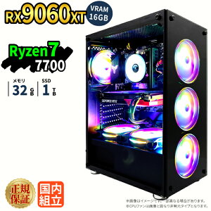 �Q�[�~���OPC RX9060XT VRAM 16GB Ryzen7 7700 ������32GB SSD1TB Windows11 �f�X�N�g�b�vPC ���_ Apex FF14 VALORANT Minecraft GTA�Ή� �z�M ����ҏW e�X�|�[�c 1�N�ۏ� ���S�� �Q�[�~���O�p�\�R�� �Q�[��