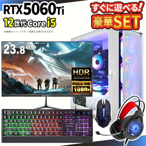 �Q�[�~���OPC�{���j�^�[�t���Z�b�g windows11���� �f�X�N�g�b�vPC �p�\�R�� �Q�[�~���O�p�\�R�� GeForce RTX5060Ti ��12���� Intel Corei5 Windows11 ����SSD 500GB ������ 16GB e�X�|�[�c �Q�[�~���O�p�\�R�� �Q