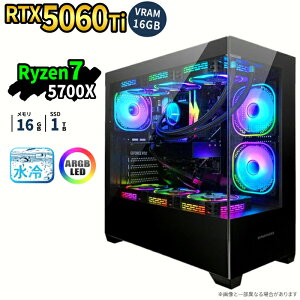 5�����艿�i�b�Q�[�~���OPC �{�̂̂� RTX5060Ti VRAM16GB Ryzen7 5700X ������16GB SSD1TB Windows11 �f�X�N�g�b�vPC �ȈՐ��� ARGB �s���[���X�Ή� �z�M ����ҏW e�X�|�[�c 1�N�ۏ� ���S�� �Q�[�~���O�p�\�R��