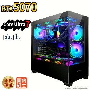 �Q�[�~���OPC �{�̂̂� RTX5070 Intel Core Ultra 7 ������32GB SSD1TB Windows11 �f�X�N�g�b�vPC �ȈՐ��� ARGB �s���[���X�Ή� �z�M ����ҏW e�X�|�[�c 1�N�ۏ� ���S�� �Q�[�~���O�p�\�R��