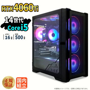 �_10���܂Ō��艿�i�^�y1000�~OFF�N�[�|���L�z�Q�[�~���OPC �Q�[�~���O�p�\�R�� �f�X�N�g�b�v�p�\�R�� GeForce RTX4060Ti ��14���� Intel Corei5 Windows11 SSD 500GB ������ 16GB e�X�|�[�c �Q�[�� �f�X�N�g�b