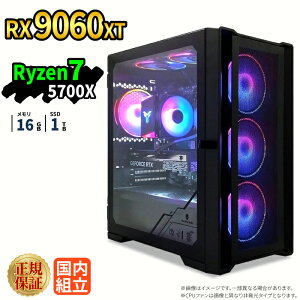 �_10���܂Ō��艿�i�^�y1000�~OFF�N�[�|���L�z�Q�[�~���OPC �Q�[�~���O�p�\�R�� �f�X�N�g�b�v�p�\�R�� Radeon rx9060xt Ryzen7 5700X Windows11 SSD 1TB ������ 32GB e�X�|�[�c �Q�[�� �f�X�N�g�b�vPC �p�\�R��