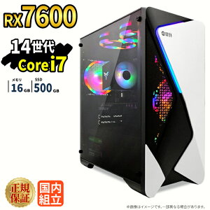 �_1���܂Ō��艿�i�^�y999�~OFF�N�[�|���L�z�Q�[�~���OPC �{�̂̂� RX7600 Intel Corei5 14400F ������16GB SSD500GB Windows11 �f�X�N�g�b�vPC �V�i 1�N�ۏ� 10�R�A16�X���b�h �z�M ����ҏW VTuber e�X�|�[�c ��