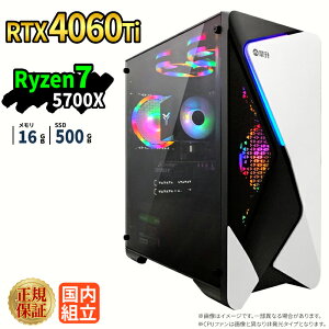 �_10���܂Ō��艿�i�^�y1000�~OFF�N�[�|���L�z�Q�[�~���OPC �Q�[�~���O�p�\�R�� �f�X�N�g�b�v�p�\�R�� GeForce RTX4060Ti Ryzen7 5700X Windows11 SSD 500GB ������ 16GB e�X�|�[�c �Q�[�� �f�X�N�g�b�vPC �p�\