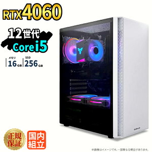 �Q�[�~���OPC �{�̂̂� RTX4060 ��12���� Intel Corei5 12400F ������16GB SSD500GB Windows11 �f�X�N�g�b�vPC �V�i 1�N�ۏ� 6�R�A12�X���b�h NVMe M.2 SSD 80Plus 550W�d�� �z�M ����ҏW VTuber e�X�|�[�c �����\ ���S��