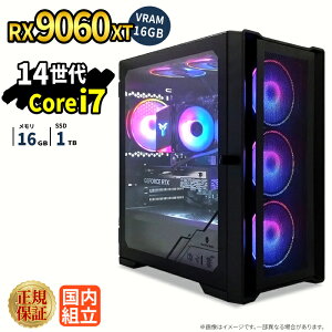 �Q�[�~���OPC �{�̂̂� RX9060XT VRAM 16GB ��14���� Intel Corei7 14700F ������16GB SSD1TB Windows11 �f�X�N�g�b�vPC�Ή� �z�M ����ҏW VTuber�Ή� e�X�|�[�c �����\ ���S�� �Q�[�~���O�p�\�R�� �f�X�N�g�b�v�p