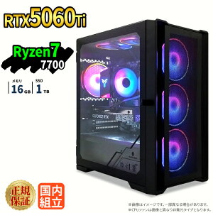 �Q�[�~���OPC RTX5060Ti Ryzen7 7700 SSD1TB ������16GB Windows11 �f�X�N�g�b�vPC ���_ Apex FF14 VALORANT Minecraft GTA �z�M ����ҏW e�X�|�[�c 1�N�ۏ� ���S�� �Q�[�~���O�p�\�R�� �Q�[��