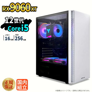 �_18�����艿�i�^�Q�[�~���OPC �V�i �{�̂̂� RX9060XT ��12���� Intel Corei5 12400F ������16GB SSD256GB Windows11 �f�X�N�g�b�vPC 1�N�ۏ� NVMe M.2 SSD �����\ �T�N�T�N �z�M ����ҏW VTuber�Ή� e�X�|�[�c ���S
