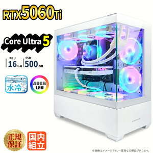 �Q�[�~���OPC �V�i �{�̂̂� RTX5060Ti Intel Core Ultra 5 ������16GB SSD500GB Windows11 �f�X�N�g�b�vPC WPS Office�t�� 1�N�ۏ� �ȈՐ��� ARGB �s���[���X �z�M ����ҏW VTuber�Ή� ���S�� �Q�[�~���O�p�\�R�� 
