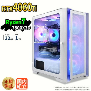 �Q�[�~���OPC RTX4060Ti Ryzen7 7800X3D SSD1TB ������32GB Windows11 �f�X�N�g�b�vPC ���_ Apex FF14 VALORANT Minecraft GTA �z�M ����ҏW e�X�|�[�c 1�N�ۏ� ���S�� �Q�[�~���O�p�\�R�� �Q�[��