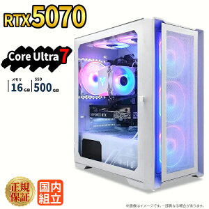 �_27���܂Ō���^�y1000�~OFF�N�[�|���z�Q�[�~���OPC �{�̂̂� RTX5070 Intel Core Ultra 7 ������16GB SSD500GB Windows11 �f�X�N�g�b�vPC �V�i 1�N�ۏ� NVMe M.2 SSD �z�M ����ҏW VTuber�Ή� e�X�|�[�c �����\ ��