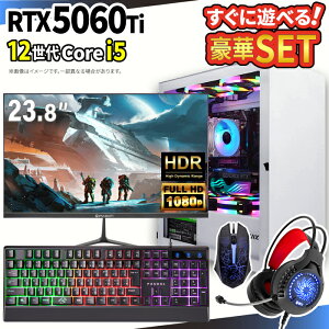 �Q�[�~���OPC�{���j�^�[�t���Z�b�g �Q�[�~���O�p�\�R�� �f�X�N�g�b�v�p�\�R�� GeForce RTX5060Ti ��12���� Intel Corei5 Windows11 SSD 500GB ������ 16GB e�X�|�[�c �Q�[�� �f�X�N�g�b�vPC �p�\�R�� �V�i