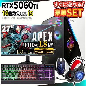�Q�[�~���OPC�{���j�^�[�t���Z�b�g �Q�[�~���O�p�\�R�� �f�X�N�g�b�v�p�\�R�� GeForce RTX5060Ti ��14���� Intel Corei5 Windows11 SSD 500GB ������ 16GB e�X�|�[�c �Q�[�� �f�X�N�g�b�vPC �p�\�R��