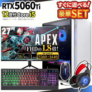 �_10���܂Ō��艿�i�^�y1000�~OFF�N�[�|���L�z�Q�[�~���OPC�{���j�^�[�t���Z�b�g �Q�[�~���O�p�\�R�� �f�X�N�g�b�v�p�\�R�� GeForce RTX5060Ti ��12���� Intel Corei5 Windows11 SSD 500GB ������ 16GB e�X�|�[