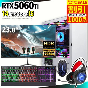 �_�X�[�p�[�Z�[�����艿�i�I�^�y1000�~OFF�N�[�|���L�z�Q�[�~���OPC�{���j�^�[�t���Z�b�g �Q�[�~���O�p�\�R�� �f�X�N�g�b�v�p�\�R�� GeForce RTX5060Ti ��14���� Intel Corei5 Windows11 SSD 500GB ������ 16G