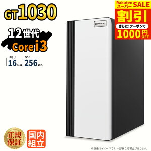 �_�X�[�p�[�Z�[�����艿�i�^�Q�[�~���OPC �{�̂̂� GT1030 ��12���� Intel Corei3 12100F ������16GB SSD256GB Windows11 �f�X�N�g�b�vPC �V�i 1�N�ۏ� NVMe M.2 SSD �z�M ����ҏW VTuber e�X�|�[�c �����\ ���S�� 
