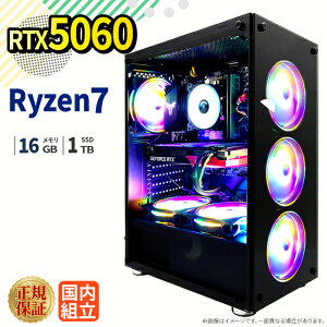�_26���܂Ō��艿�i�^�y1000�~OFF�N�[�|���L�z�yRTX5060���ځz�V�i �Q�[�~���O�p�\�R�� windows11���� �f�X�N�g�b�vPC �p�\�R�� �Q�[�~���OPC GeForce RTX5060 Ryzen7 5700X Windows11 ����SSD 1TB ������ 16GB e�X