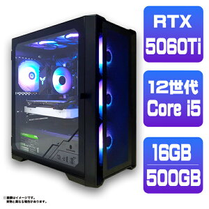 yRTX5060Ti ňlɒIzVi Q[~OPC fXNgbvp\R RTX5060Ti 12 Intel Corei5 12400F Windows11 10 SSD 500GB 16GB fXNgbvPC 1Nۏ  eX|[c Q[~Op\R