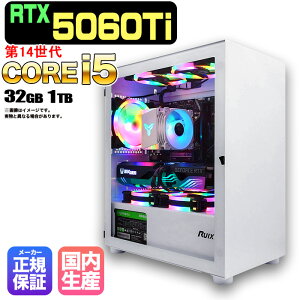 yRTX5060Ti ňlɒIzVi Q[~OPC fXNgbvp\R RTX5060Ti 14 Intel Corei5 14400F Windows11 10 SSD 1TB 32GB fXNgbvPC 1Nۏ  eX|[c Q[~Op\R