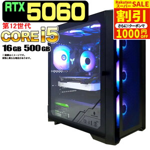 _X[p[Z[ I^yRTX5060 ňlɒIzVi Q[~OPC fXNgbvp\R RTX5060 12 Intel Corei5 12400F SSD 500GB 16GB