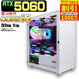 _X[p[Z[ I^yN[|zzzyRTX5060 ňlɒIzVi Q[~OPC fXNgbvp\R RTX5060 14 Intel Corei5 14400F SSD 1TB 32GB