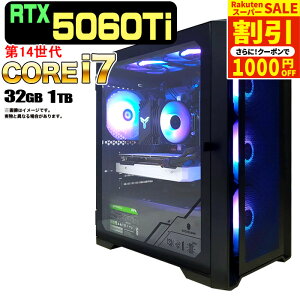 _X[p[Z[ I^yN[|zzzyRTX5060Ti ňlɒIzVi Q[~OPC fXNgbvp\R RTX5060Ti 14 Intel Corei7 14700F SSD 1TB 32GB