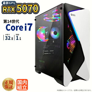 \1日まで限定価格/【1000円OFFクーポン有】【RTX5070搭載】新品 ゲーミングパソコン windows11搭載 デスクトップPC パソコン ゲーミングPC GeForce RTX5070 第14世代 Intel Corei7 Windows11 高速SSD 1TB メモリ