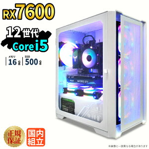 �_29���܂Ō��艿�i�^�y1000�~OFF�N�[�|���L�z�V�i �Q�[�~���O�p�\�R�� windows11���� �f�X�N�g�b�vPC �p�\�R�� �Q�[�~���OPC GeForce RX7600 ��12���� Intel Corei5 Windows11 ����SSD 500GB ������ 16GB e�X�|�[