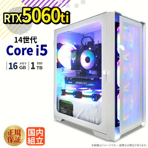 �_29���܂Ō��艿�i�^�y1000�~OFF�N�[�|���L�z�yRTX5060Ti���ځz�V�i �Q�[�~���O�p�\�R�� windows11���� �f�X�N�g�b�vPC �p�\�R�� �Q�[�~���OPC GeForce RTX5060Ti ��14���� Intel Corei5 Windows11 ����SSD 1TB ��