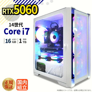 �yRTX5060���ځz�V�i �Q�[�~���O�p�\�R�� windows11���� �f�X�N�g�b�vPC �p�\�R�� �Q�[�~���OPC GeForce RTX5060 ��14���� Intel Corei7 Windows11 ����SSD 1TB ������ 16GB e�X�|�[�c �Q�[�~���O�p�\�R�� �Q�[��