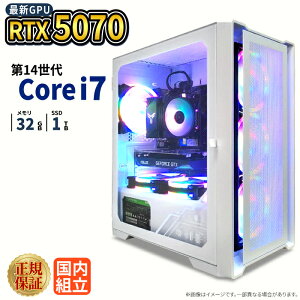\1日まで限定価格/【1000円OFFクーポン有】【RTX5070搭載】新品 ゲーミングパソコン windows11搭載 デスクトップPC パソコン ゲーミングPC GeForce RTX5070 第14世代 Intel Corei7 Windows11 高速SSD 1TB メモリ