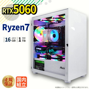 �_26���܂Ō��艿�i�^�y1000�~OFF�N�[�|���L�z�yRTX5060���ځz�V�i �Q�[�~���O�p�\�R�� windows11���� �f�X�N�g�b�vPC �p�\�R�� �Q�[�~���OPC GeForce RTX5060 Ryzen7 5700X Windows11 ����SSD 1TB ������ 16GB e�X