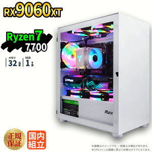 �yRX9060XT���ځz�V�i �Q�[�~���O�p�\�R�� windows11���� �f�X�N�g�b�vPC �p�\�R�� �Q�[�~���OPC Radeon rx9060xt Ryzen7 7700 Windows11 ����SSD 1TB ������ 32GB e�X�|�[�c �Q�[�~���O�p�\�R�� �Q�[��