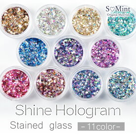 ネイル グリッター ホログラム ラメ【Shine Hologram 　Stained Glass(ステンドグラス)】エスミント ジェルネイル ジェル ネイルアート キラキラ ネイルパーツ レジンアート レジン レジンパーツ