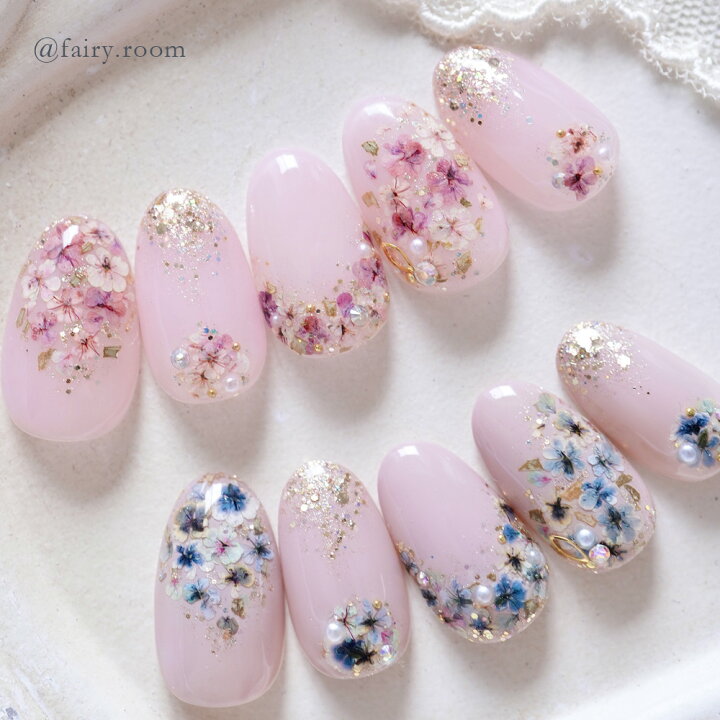 楽天市場】ネイル 国産 押し花 ドライフラワー ハンドメイド【B 