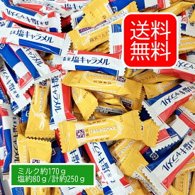 森永製菓 ミルクキャラメル 塩キャラメル 2種 約計55個（ミルク 約170g、塩約80g 計約250g） キャラメル 個包装 お菓子 詰め合わせ キャラメル おかし
