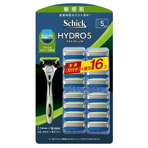 Schick(シック) 5枚刃 ハイドロ5 プレミアム 敏感肌用 本体+替刃16P Schick Hydro5 Premium Sensitive