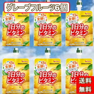 ハウスウェルネスフーズ PERFECT VITAMIN 1日分のビタミンゼリー グレープフルーツ味180g×6袋 パウチ 防災 備蓄 非常用 ビタミン