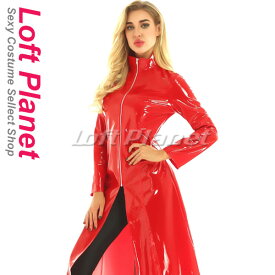 ロングコート PVCエナメル コスチューム ボンテージ コスプレ sm 女王 SM衣装 重厚なボンデージのレディース・セクシーコスチューム 赤 クリスマス WB-W931051A