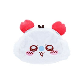 【在庫品】ちいかわ なりきりmimiポーチ（カニ）モモンガ｜2WAYで使えるヘアクリップ付きふわふわポーチ｜コスメ 小物入れ