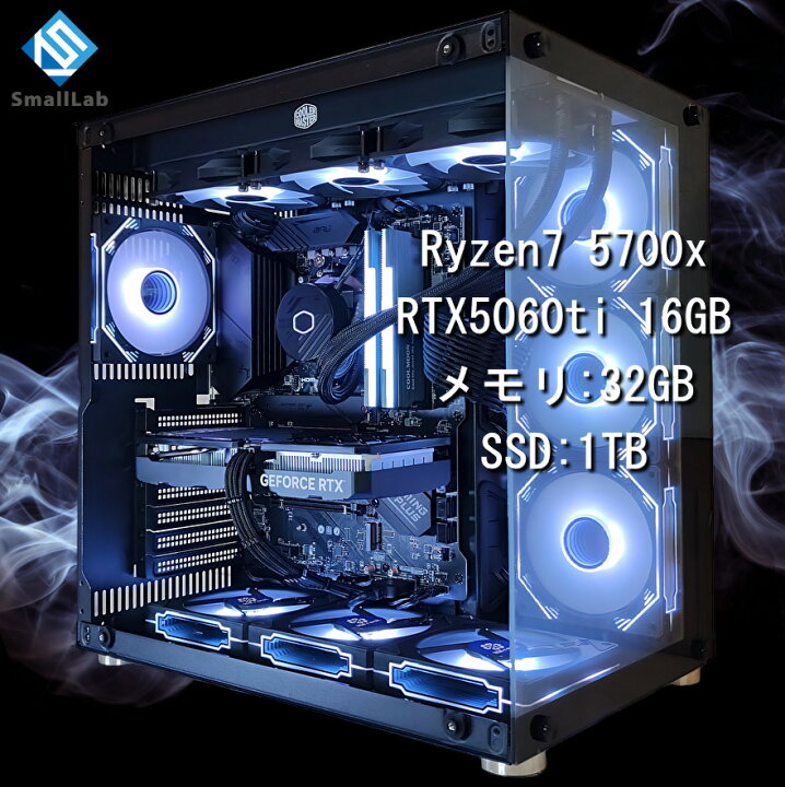 楽天市場】スモールラボ AMD Ryzen7 5700x ／ RTX5060ti 16GB ガラス2 