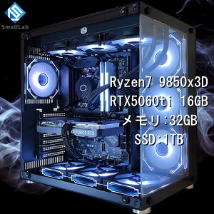 �X���[�����{ AMD Ryzen7 9850x3D �^ RTX5060ti 16GB �K���X2��ATX �Q�[�~���OPC Windows11 Home SSD M.2 NVME 1TB ������ DDR5 4800MHz 32GB �ȈՐ��� 360mm �u���b�N ��